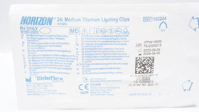 Teleflex 002204 Horizon 24 Titanium Ligating Medium Clips w/Tape